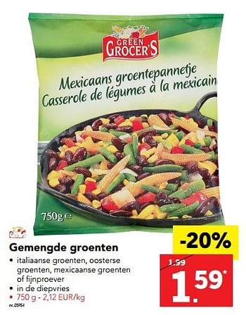 Lidl Promotie Gemengde Groenten Green Grocers Diepvries Geldig Tot 26 11 16 Promobutler