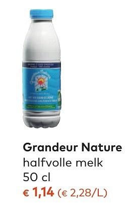 Promoties Grandeur nature halfvolle melk - Grandeur Nature - Geldig van 02/11/2016 tot 29/11/2016 bij Bioplanet