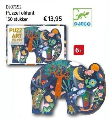Promoties Puzzel olifant - D jeco - Geldig van 01/10/2016 tot 31/12/2016 bij De Speelvogel