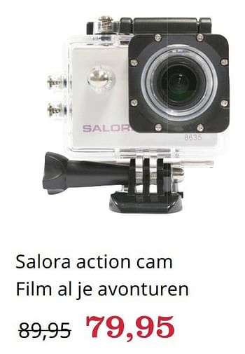 Promotions Salora action cam film al je avonturen - Salora - Valide de 12/10/2016 à 05/12/2016 chez Bol.com