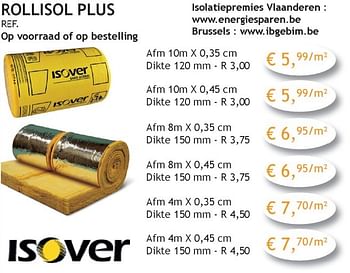 Promoties Rollisol plus - Isover - Geldig van 07/11/2016 tot 30/11/2016 bij Crea Home