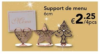 Promotions Support de menu - Produit Maison - Euroshop - Valide de 18/11/2016 à 31/12/2016 chez Euro Shop
