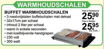 Huismerk - Cranenbroek Buffet warmhoudschalen - Promotie bij Van Cranenbroek