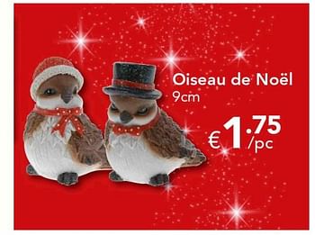 Promotions Oiseau de noël - Produit Maison - Euroshop - Valide de 18/11/2016 à 31/12/2016 chez Euro Shop