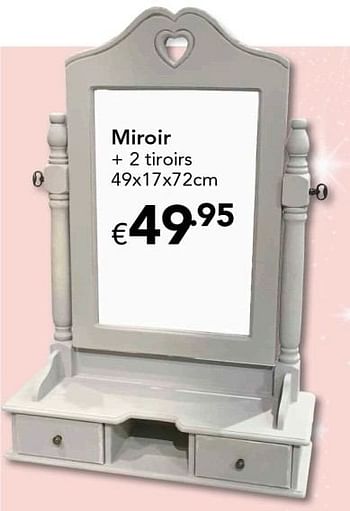 Promoties Miroir + 2 tiroirs - Huismerk - Euroshop - Geldig van 18/11/2016 tot 31/12/2016 bij Euro Shop