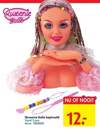 Promoties Qweenie dolls kaphoofd - Qweenie Dolls - Geldig van 19/11/2016 tot 04/12/2016 bij Bart Smit