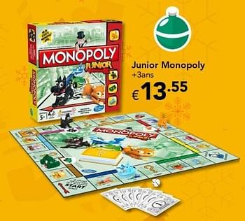 Promoties Junior monopoly - Hasbro - Geldig van 18/11/2016 tot 31/12/2016 bij Euro Shop