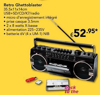 Promoties Retro ghettoblaster - Huismerk - Euroshop - Geldig van 18/11/2016 tot 31/12/2016 bij Euro Shop