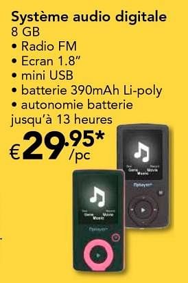 Promoties Système audio digitale - Huismerk - Euroshop - Geldig van 18/11/2016 tot 31/12/2016 bij Euro Shop