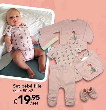 Promoties Set bébé fille - Huismerk - Euroshop - Geldig van 18/11/2016 tot 31/12/2016 bij Euro Shop