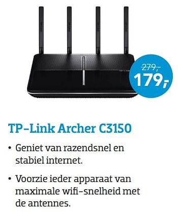 Promoties Tp-link archer c3150 - TP-LINK - Geldig van 21/11/2016 tot 06/12/2016 bij Coolblue
