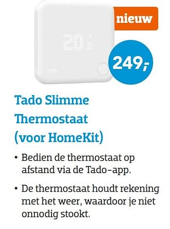 Promotions Tado slimme thermostaat - Tado - Valide de 21/11/2016 à 06/12/2016 chez Coolblue