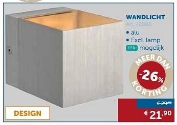 Promotions Wandlicht - Produit maison - Zelfbouwmarkt - Valide de 22/11/2016 à 29/12/2016 chez Zelfbouwmarkt
