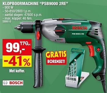 Promotions Bosch klopboormachine psb9000 2re - Bosch - Valide de 23/11/2016 à 04/12/2016 chez Hubo
