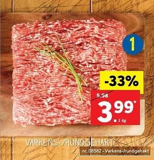 Promoties Varkens--rundgehakt - Huismerk - Lidl - Geldig van 28/11/2016 tot 04/12/2016 bij Lidl