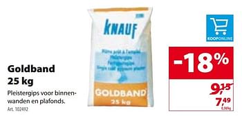 Promotions Goldband - Knauf - Valide de 30/11/2016 à 12/12/2016 chez Gamma