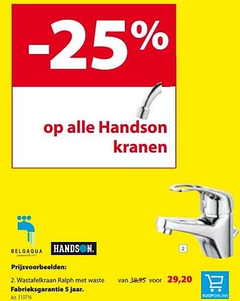 Promoties Wastafelkraan louise - Handson - Geldig van 30/11/2016 tot 12/12/2016 bij Gamma