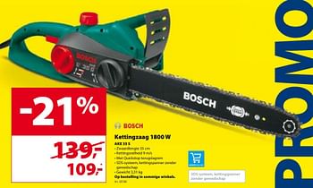 Promotions Bosch kettingzaag 1800 w - Bosch - Valide de 30/11/2016 à 12/12/2016 chez Gamma