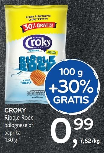 Promotions Croky ribble rock - Croky - Valide de 30/11/2016 à 13/12/2016 chez Alvo