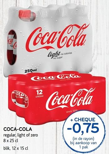 Promoties Coca-cola regular, light of zero - Coca Cola - Geldig van 30/11/2016 tot 13/12/2016 bij Alvo