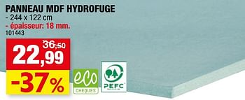 Promoties Panneau mdf hydrofuge - Merk onbekend - Geldig van 23/11/2016 tot 04/12/2016 bij Hubo