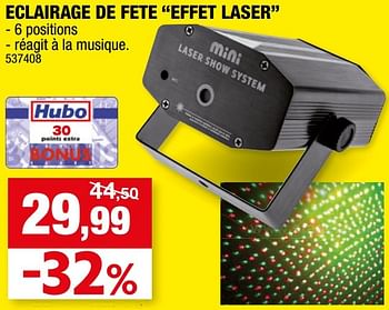 Promotions Eclairage de fete effet laser - Produit maison - Hubo  - Valide de 23/11/2016 à 04/12/2016 chez Hubo