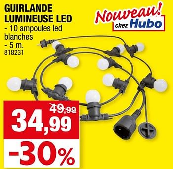 Promotions Guirlande lumineuse led - Produit maison - Hubo  - Valide de 23/11/2016 à 04/12/2016 chez Hubo