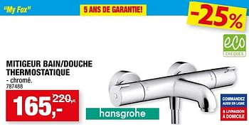 Promoties Mitigeur bain-douche thermostatique - Hansgrohe - Geldig van 23/11/2016 tot 04/12/2016 bij Hubo