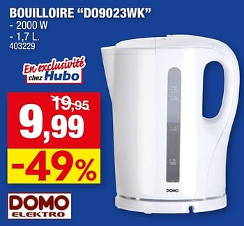 Promoties Domo elektro bouilloire do9023wk - Domo elektro - Geldig van 23/11/2016 tot 04/12/2016 bij Hubo