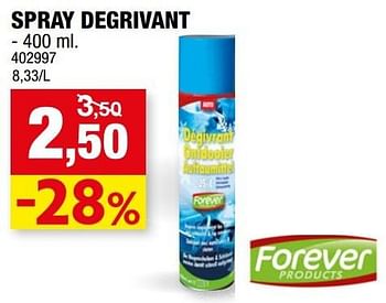 Promoties Spray degrivant - Forever - Geldig van 23/11/2016 tot 04/12/2016 bij Hubo