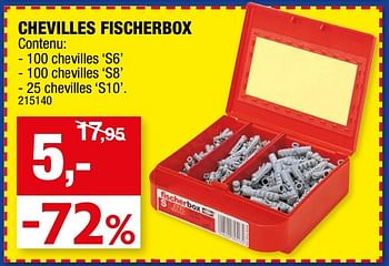 Promoties Chevilles fischerbox - Fischer - Geldig van 23/11/2016 tot 04/12/2016 bij Hubo