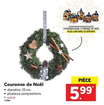 Promotions Couronne de noël - Produit maison - Lidl - Valide de 28/11/2016 à 04/12/2016 chez Lidl