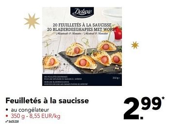 Promoties Feuilletés à la saucisse - Deluxe - Geldig van 28/11/2016 tot 04/12/2016 bij Lidl