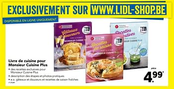 Promotions Livre de cuisine pour monsieur cuisine plus - Produit maison - Lidl - Valide de 28/11/2016 à 04/12/2016 chez Lidl