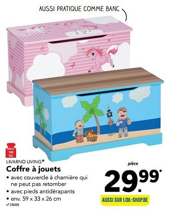 Promoties Coffre à jouets - Livarno - Geldig van 28/11/2016 tot 04/12/2016 bij Lidl