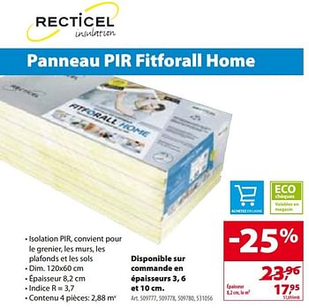 Promoties Panneau pir fitforall home - Recticel Insulation - Geldig van 30/11/2016 tot 12/12/2016 bij Gamma