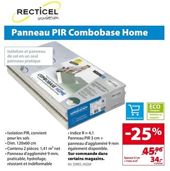 Promoties Panneau pir combobase home - Recticel Insulation - Geldig van 30/11/2016 tot 12/12/2016 bij Gamma