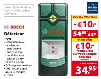 Promoties Bosch détecteur truvo - Bosch - Geldig van 30/11/2016 tot 12/12/2016 bij Gamma