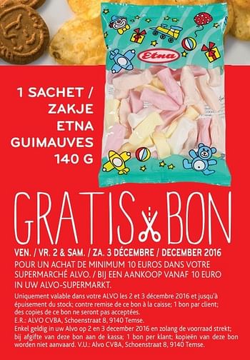 Promotions 1 sachet - Etna - Valide de 30/11/2016 à 13/12/2016 chez Alvo