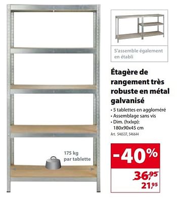 Promoties Étagère de rangement très robuste en métal galvanisé - Allibert - Geldig van 30/11/2016 tot 12/12/2016 bij Gamma