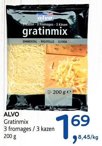 Promotions Alvo gratinmix 3 fromages - Produit maison - Alvo - Valide de 30/11/2016 à 13/12/2016 chez Alvo