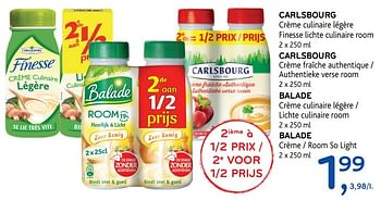 Promoties Carlsbourg crème culinaire légère finesse lichte culinaire room - Carlsbourg - Geldig van 30/11/2016 tot 13/12/2016 bij Alvo