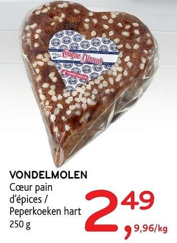 Promotions Vondelmolen coeur pain d`épices - Vondelmolen - Valide de 30/11/2016 à 13/12/2016 chez Alvo