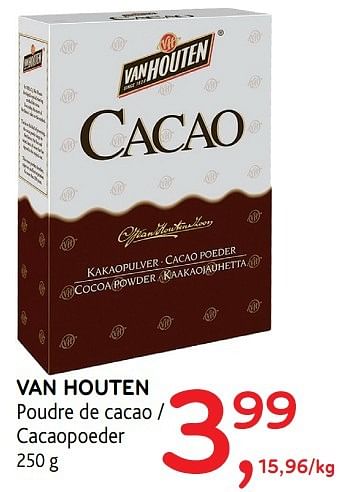 Promoties Van houten poudre de cacao - Van Houten - Geldig van 30/11/2016 tot 13/12/2016 bij Alvo