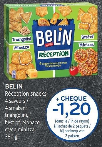 Promotions Belin réception snacks - Belin - Valide de 30/11/2016 à 13/12/2016 chez Alvo
