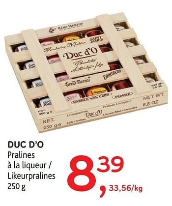 Promoties Duc d`o pralines à la liqueur - Duc D'O - Geldig van 30/11/2016 tot 13/12/2016 bij Alvo