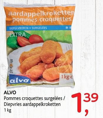 Promoties Alvo pommes croquettes surgelées - Huismerk - Alvo - Geldig van 30/11/2016 tot 13/12/2016 bij Alvo