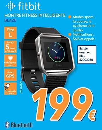 Promotions Montre montre fitness intelligente blaze - Fitbit - Valide de 24/11/2016 à 24/12/2016 chez Krefel