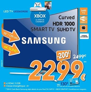 Promoties Samsung led tv ue55ks9000 - Samsung - Geldig van 24/11/2016 tot 24/12/2016 bij Krefel