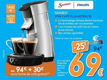 Promoties Philips senseo viva café plus hd7831-10 - Philips - Geldig van 24/11/2016 tot 24/12/2016 bij Krefel